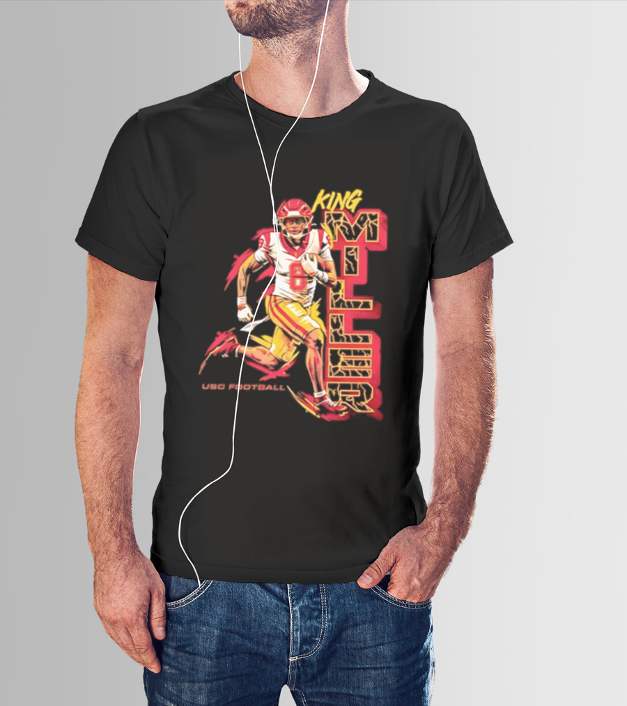 King Miller USC Trojans NCAA Football Player 8 Back Pedaling T-Shirt