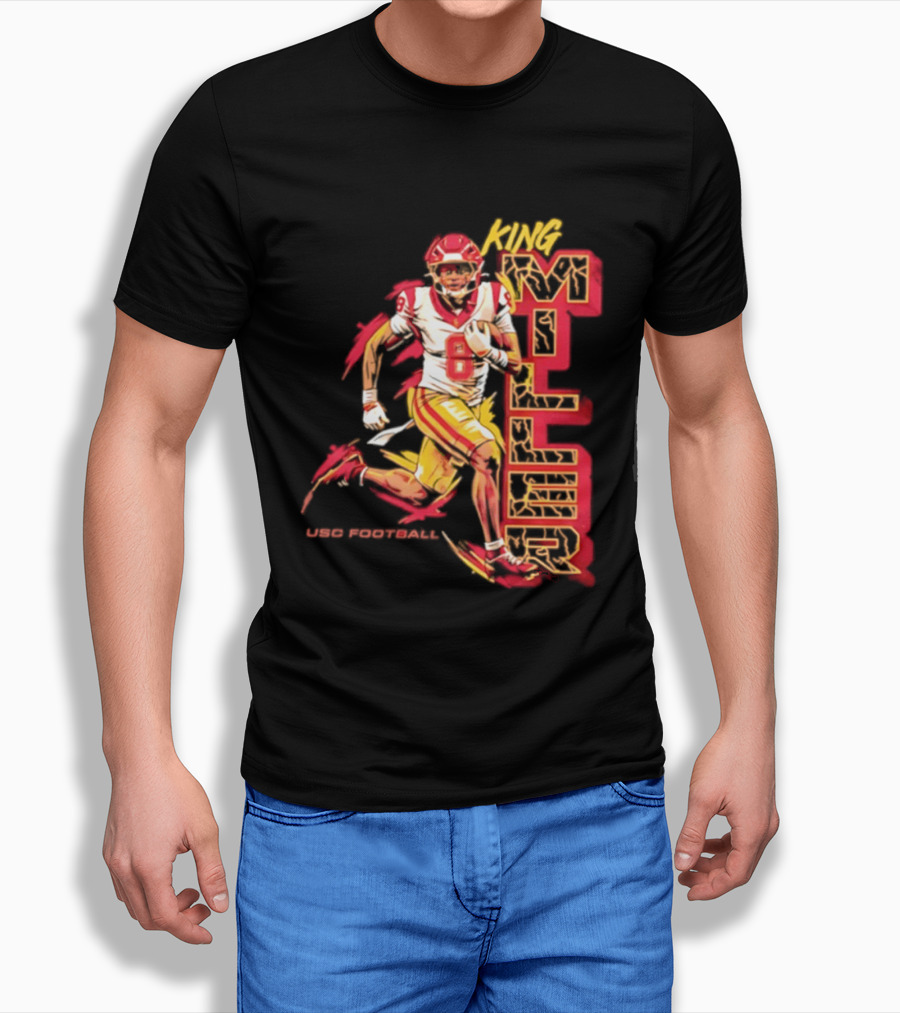 King Miller USC Trojans NCAA Football Player 8 Back Pedaling T-Shirt