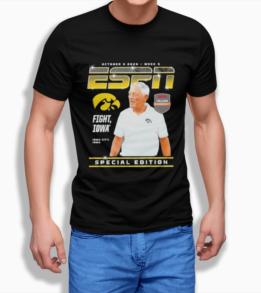 October 3 2026 Week 3 ESPN Iowa Hawkeyes Kirk Ferentz College Gameday Special Edition Fight Iowa T-Shirt