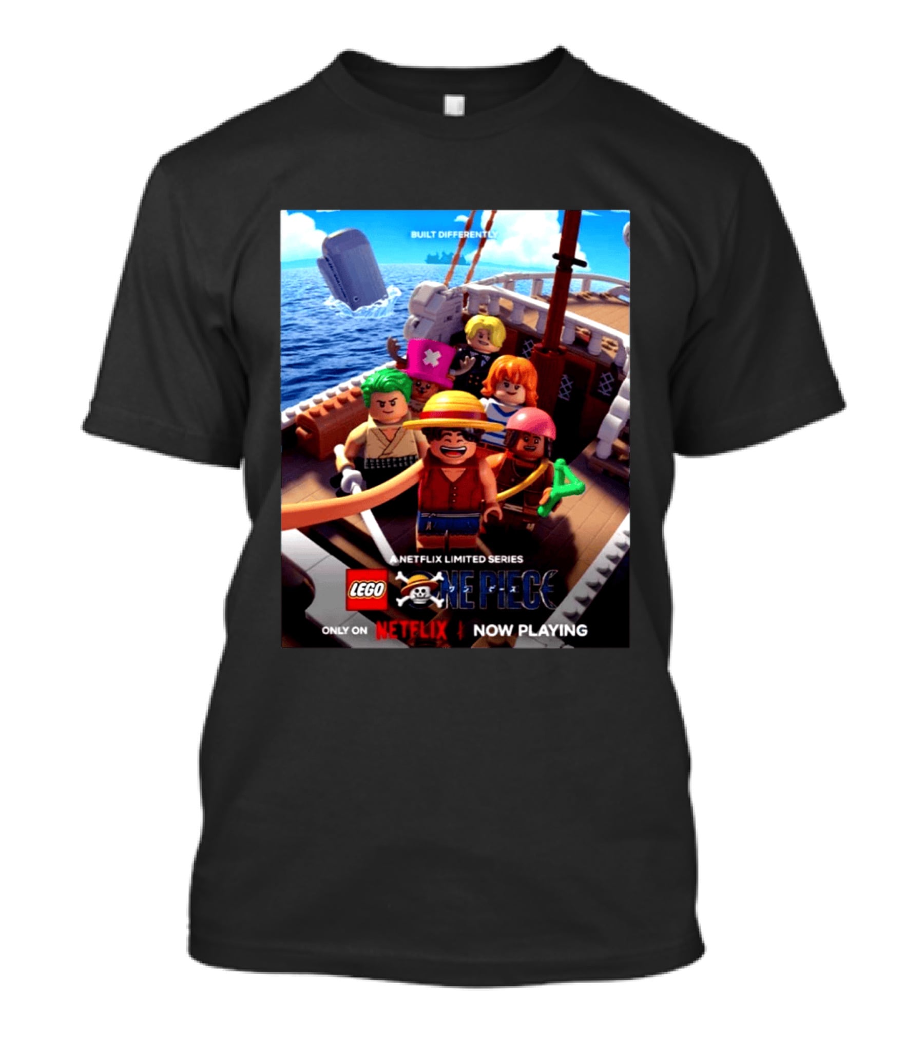 LEGO One Piece Netflix Limited Series Built Differently Now Playing T-Shirt