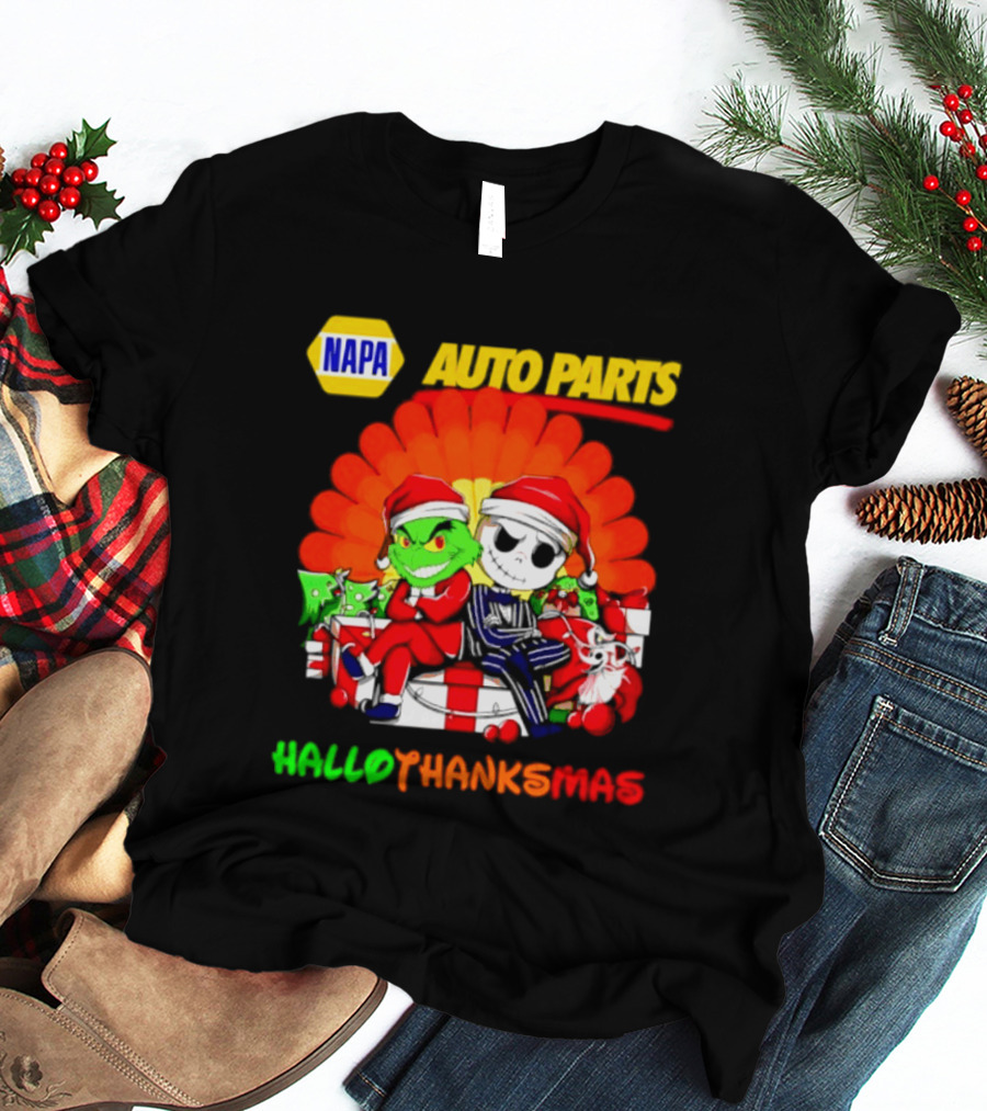 Napa Auto Parts Grinch Jack Skellington Hallothanksmas 2026 T-Shirt