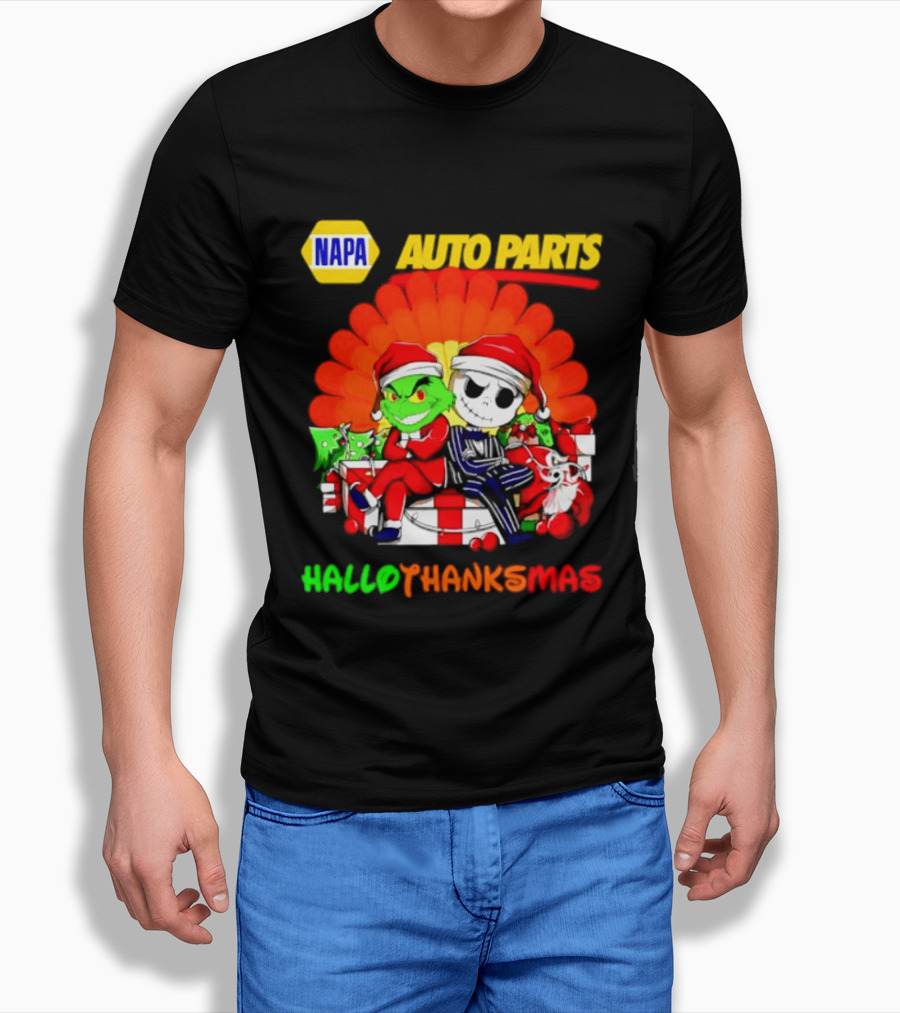 Napa Auto Parts Grinch Jack Skellington Hallothanksmas 2026 T-Shirt