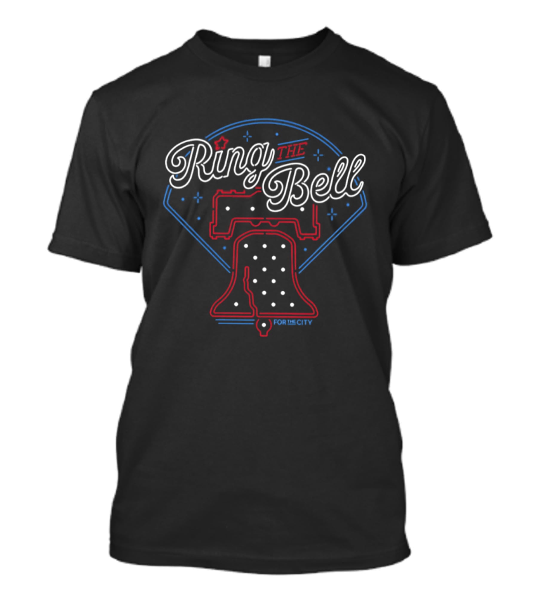 Ring The Bell Philly Neon Style Liberty Bell Baseball T-Shirt
