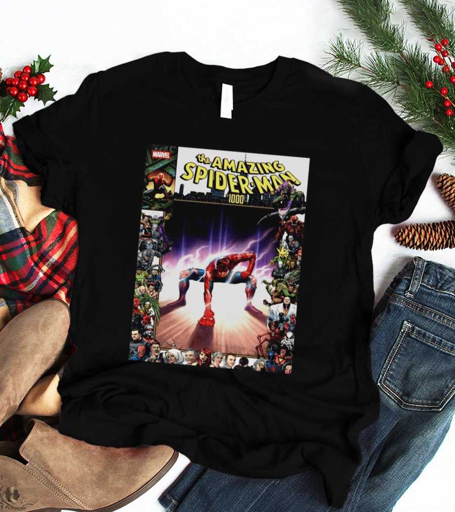 The Amazing Spider Man 1000 Cover Marvel Crossover Featuring Iconic Heroes And Villains T-Shirt