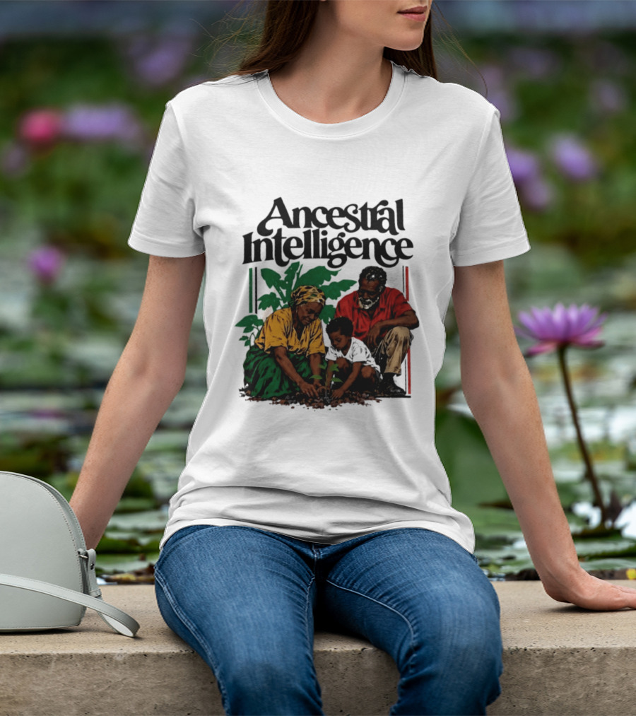 Ancestral Intelligence Heritage Wisdom Family Planting Scene T-Shirt
