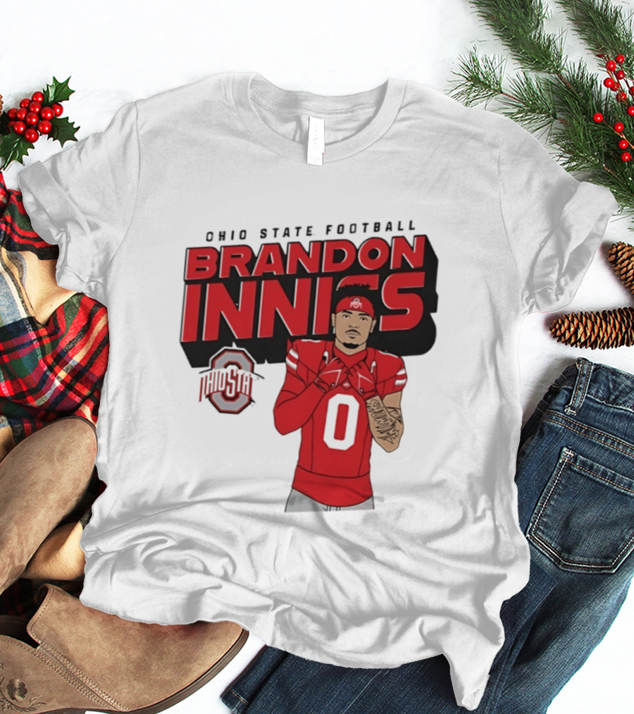 Ohio State Football Brandon Inniss Number 0 Ohio State T-Shirt