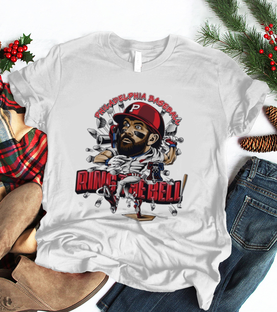 Bryce Harper Philadelphia Baseball Ring The Bell Caricature T-Shirt