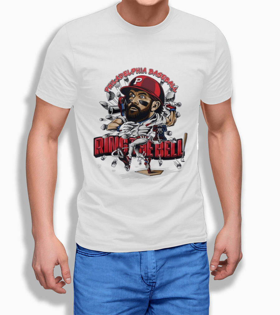 Bryce Harper Philadelphia Baseball Ring The Bell Caricature T-Shirt