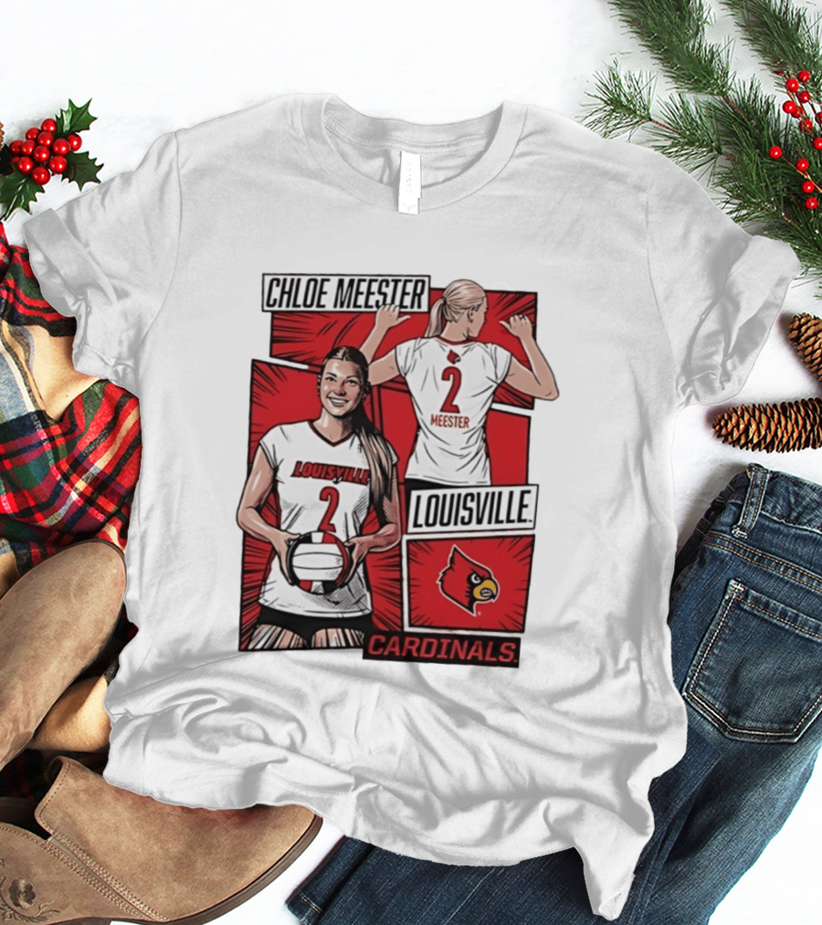 Chloe Meester Louisville Cardinals Volleyball Comic Book T-Shirt