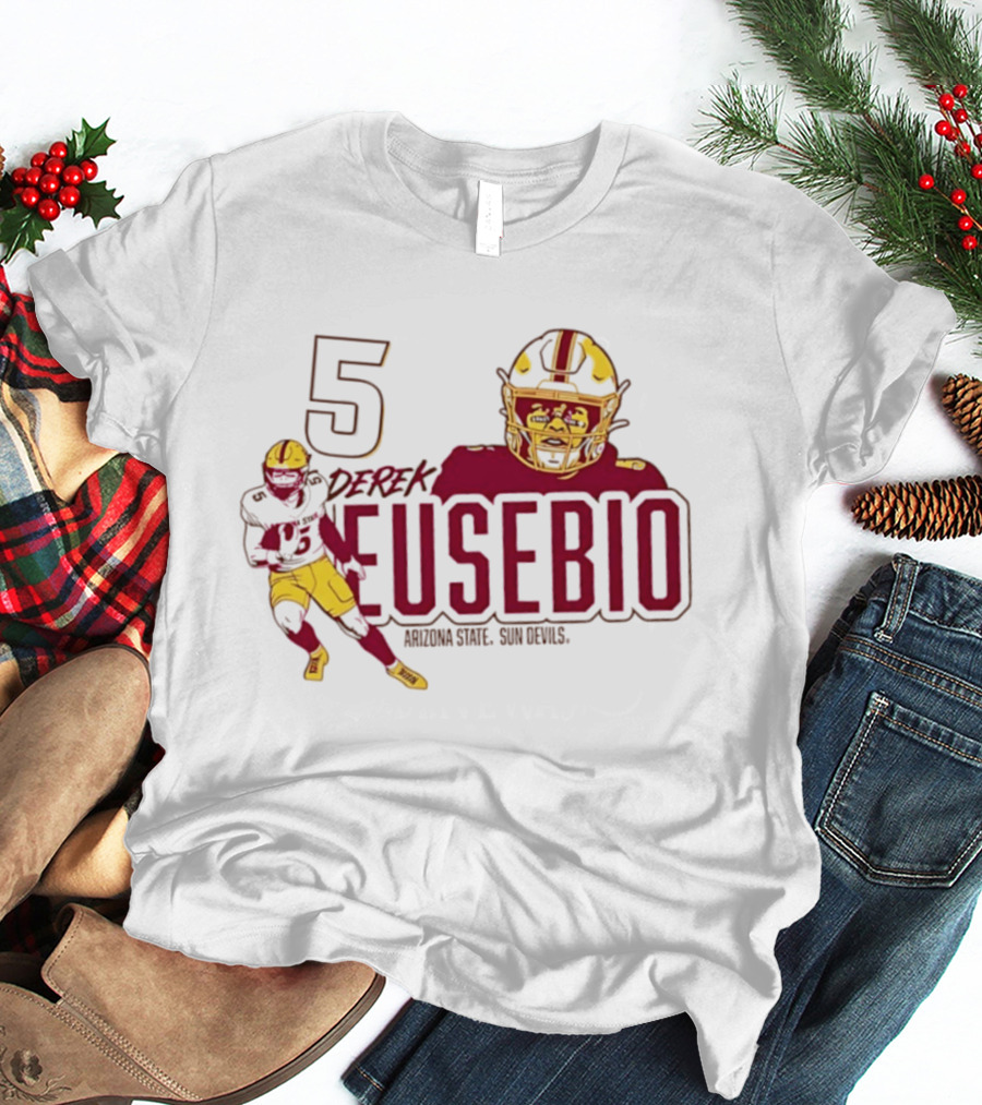 Derek Eusebio 5 Arizona State Sun Devils Football T-Shirt
