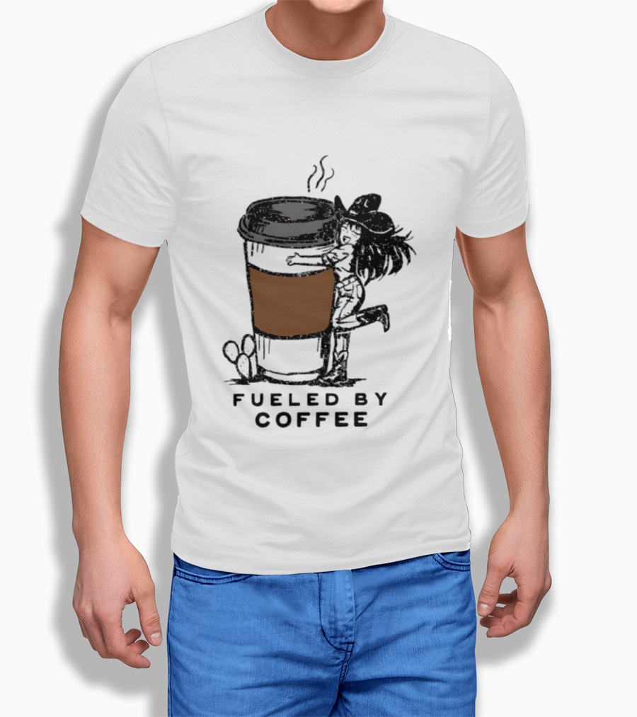 Fueled By Coffee Cowgirl Caffeine Western Rodeo Vibes T-Shirt