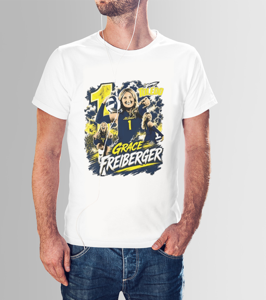 Grace Freiberger Toledo Rockets Volleyball NCAA Number 1 T-Shirt