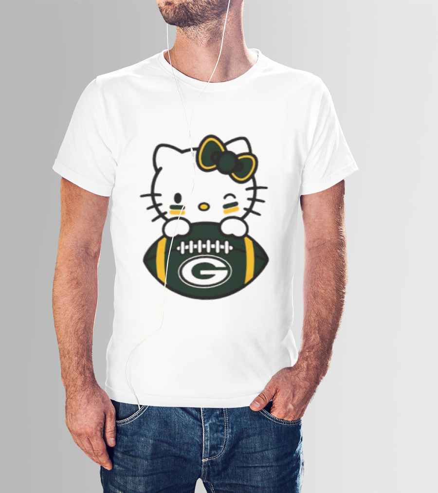 Green Bay Packers Hello Kitty Collaboration 2026 Football Season T-Shirt
