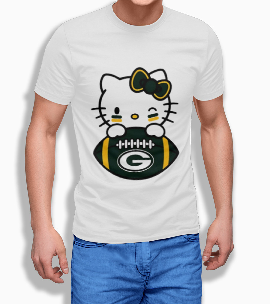 Green Bay Packers Hello Kitty Collaboration 2026 Football Season T-Shirt