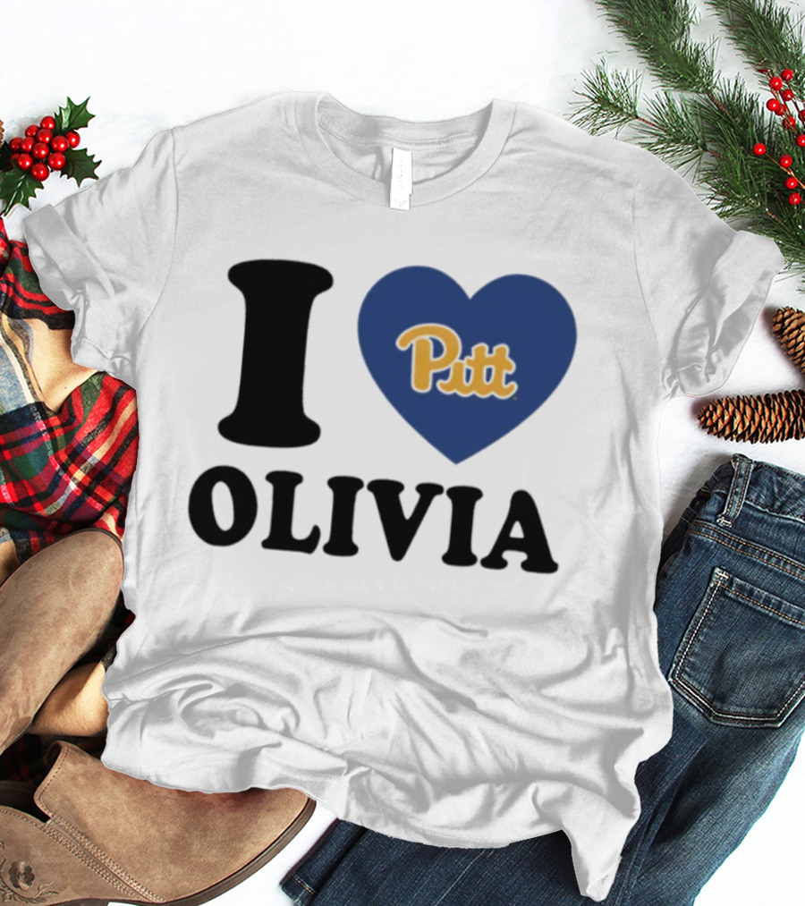 I Love Olivia Pitt Panthers Heart Logo Pittsburgh T-Shirt