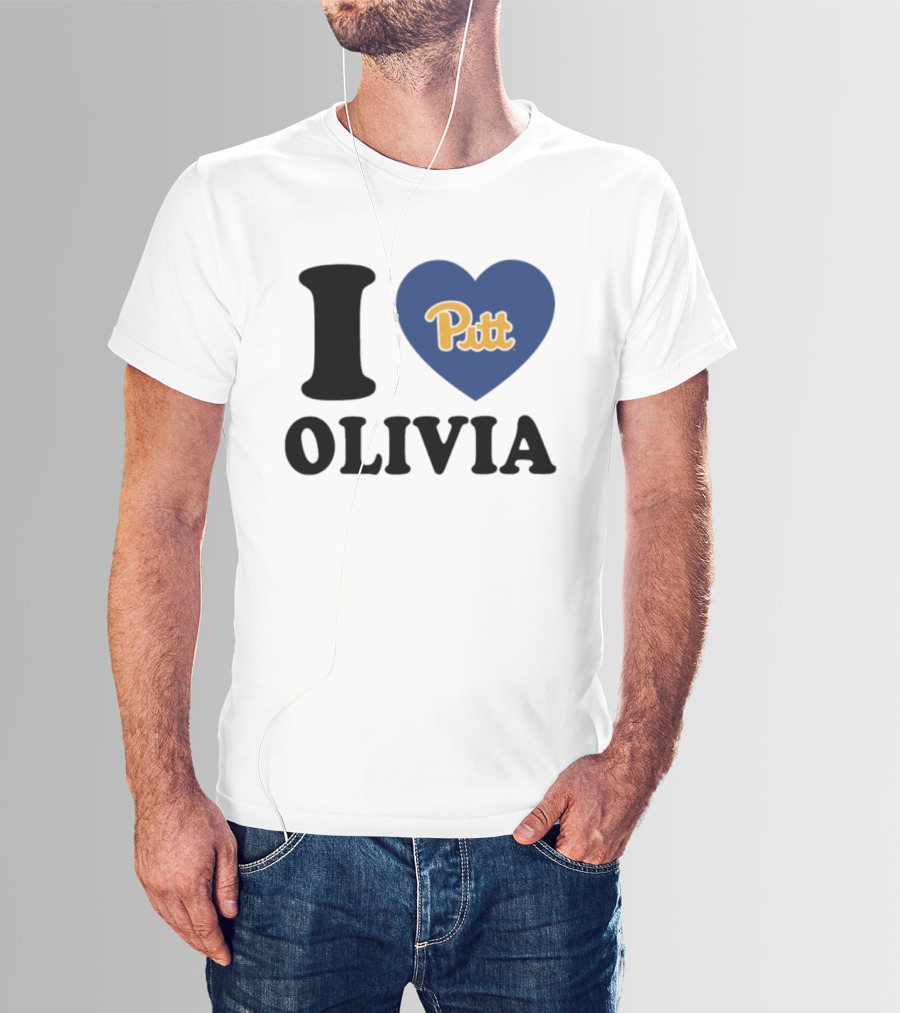 I Love Olivia Pitt Panthers Heart Logo Pittsburgh T-Shirt