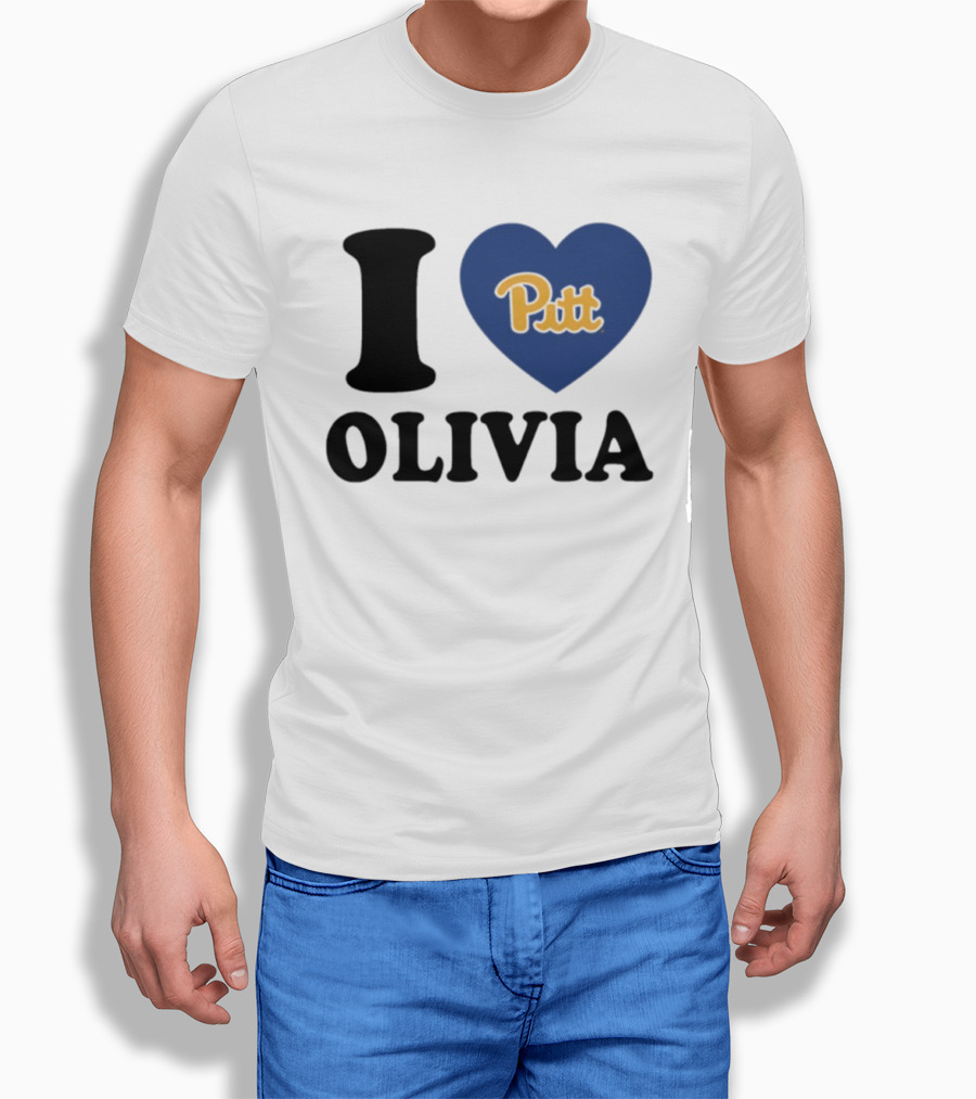 I Love Olivia Pitt Panthers Heart Logo Pittsburgh T-Shirt