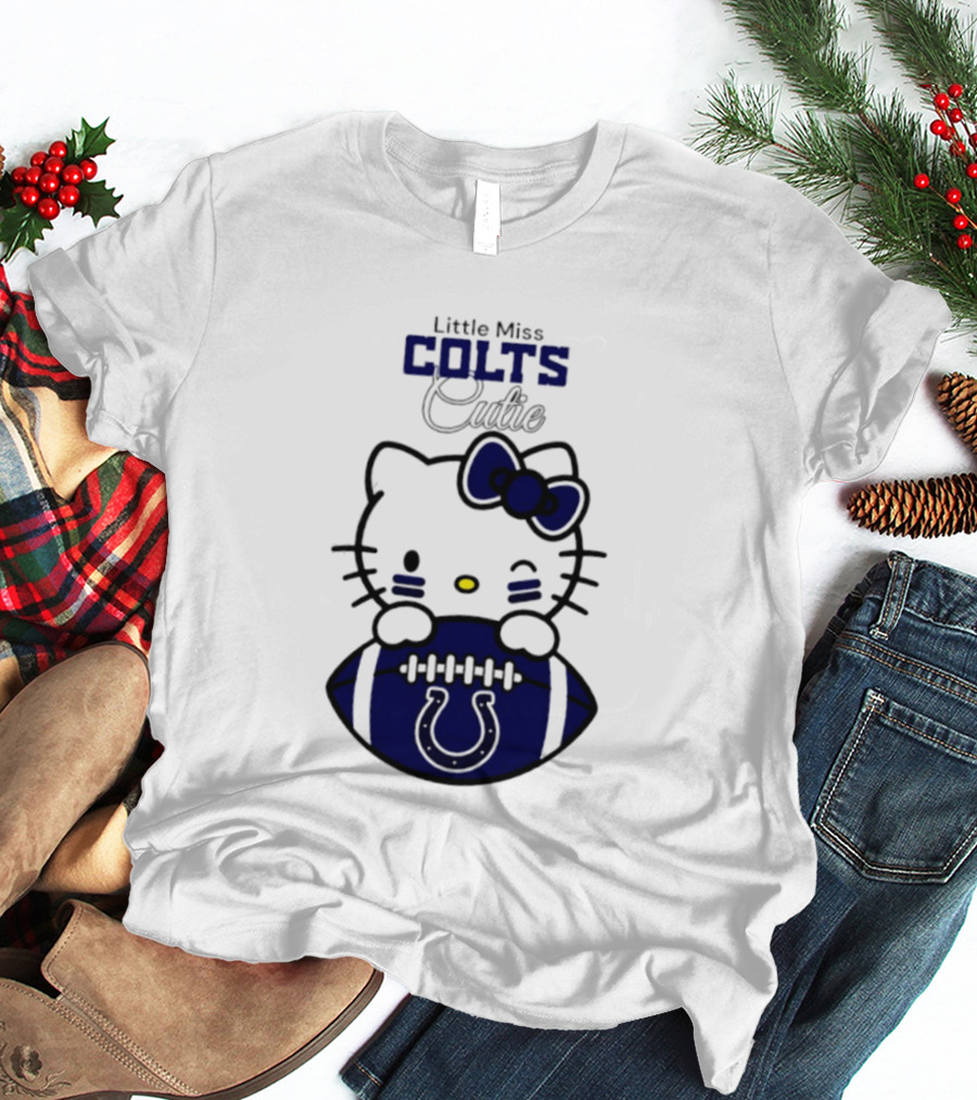 Indianapolis Colts X Hello Kitty Little Miss Colts Cutie Football 2026 Season T-Shirt