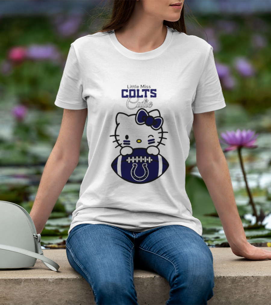 Indianapolis Colts X Hello Kitty Little Miss Colts Cutie Football 2026 Season T-Shirt