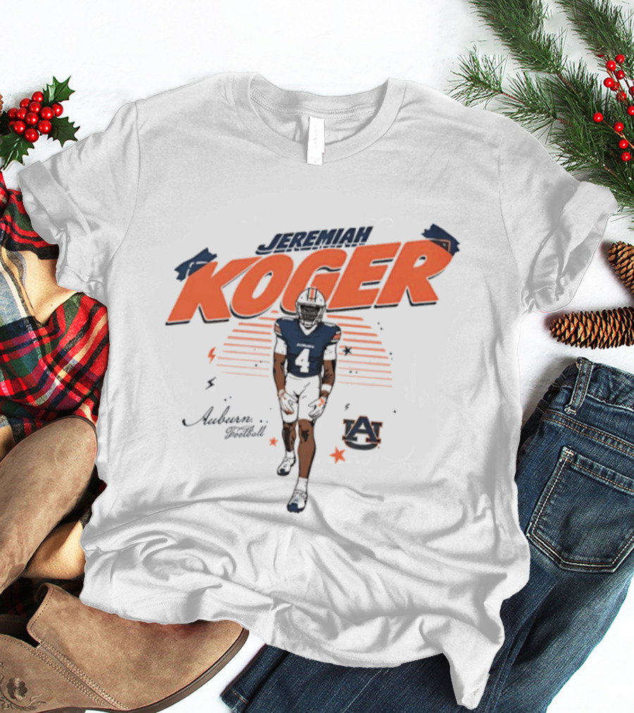Jeremiah Koger Auburn Tigers NCAA Football Number 4 Helmet Sports Star T-Shirt