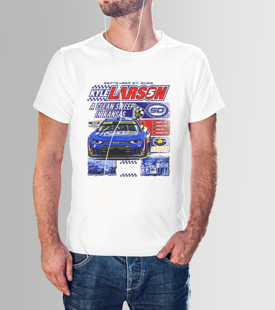 Kyle Larson A Clean Sweep In Kansas September 17 2026 T-Shirt