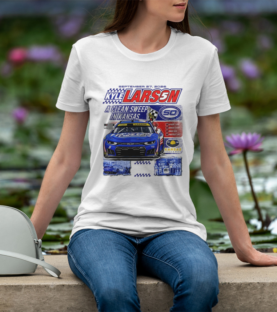 Kyle Larson A Clean Sweep In Kansas September 17 2026 T-Shirt