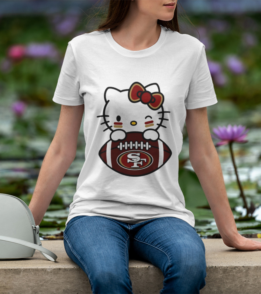 San Francisco 49ers Hello Kitty Collaboration Football 2026 Season T-Shirt