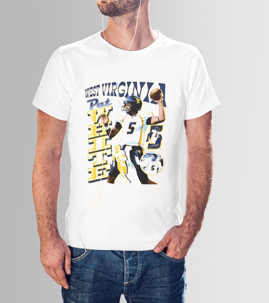 West Virginia Pat White NCAA Football Player Number 5 T-Shirt