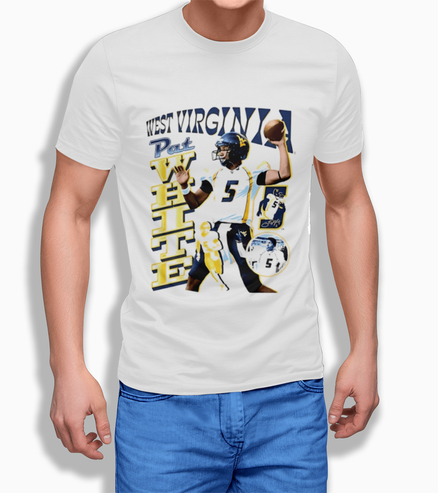 West Virginia Pat White NCAA Football Player Number 5 T-Shirt