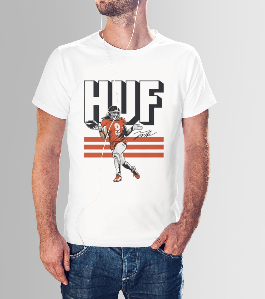 Talanoa Hufanga HUF Football Number 9 Denver Broncos T-Shirt