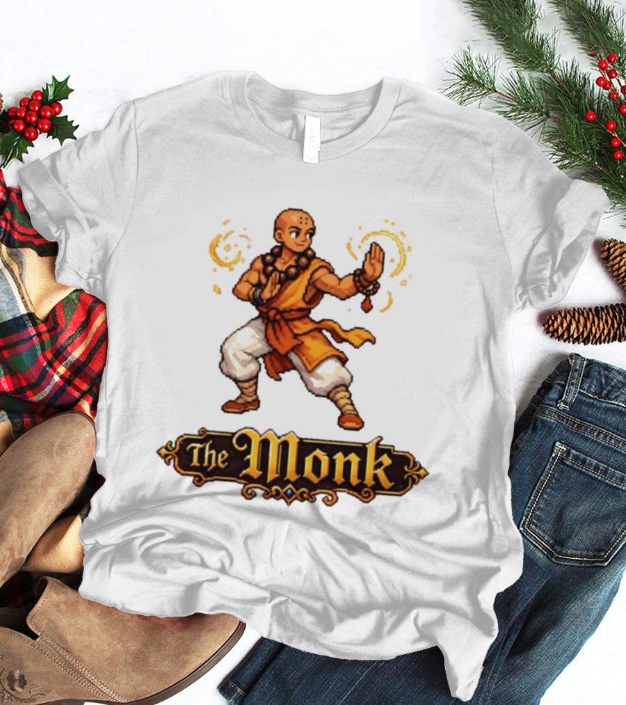 The Monk Pixel Fantasy Martial Arts T-Shirt