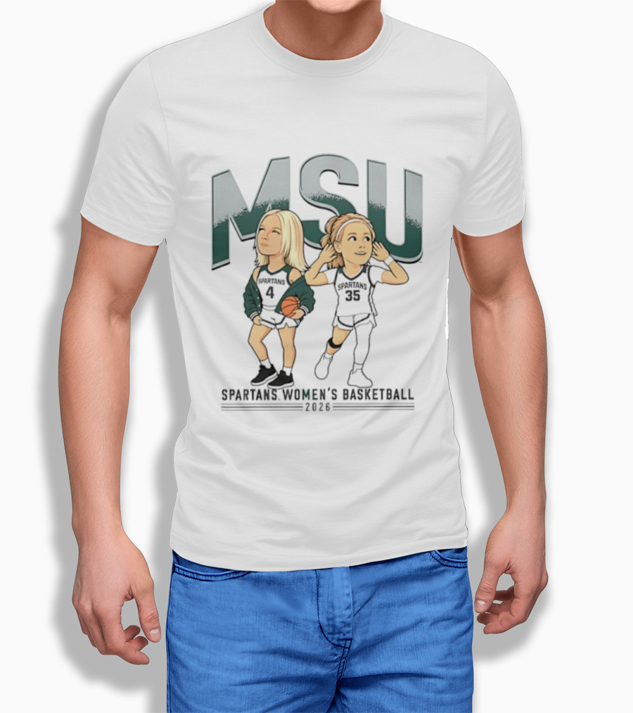 Theryn Hallock Kennedy Blair MSU Spartans Women's Basketball 2023 Caricature T-Shirt