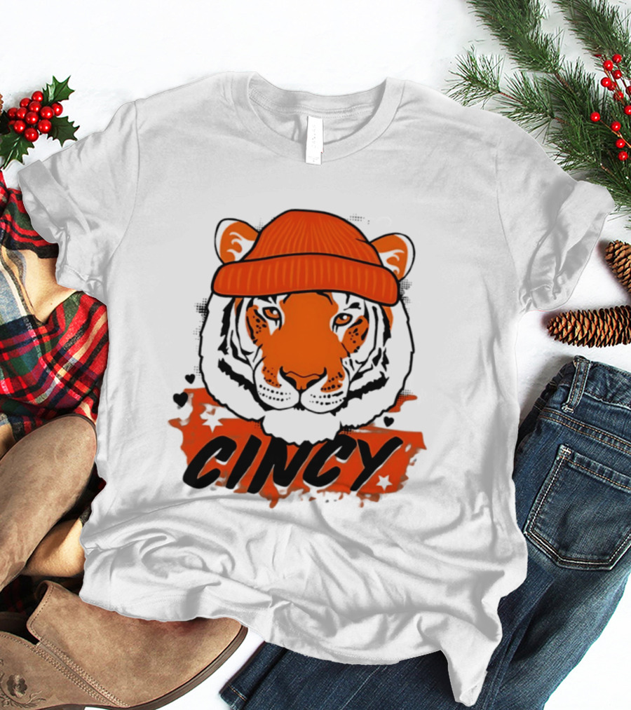Cincy Tiger Beanie Cincinnati Bengals Football T-Shirt