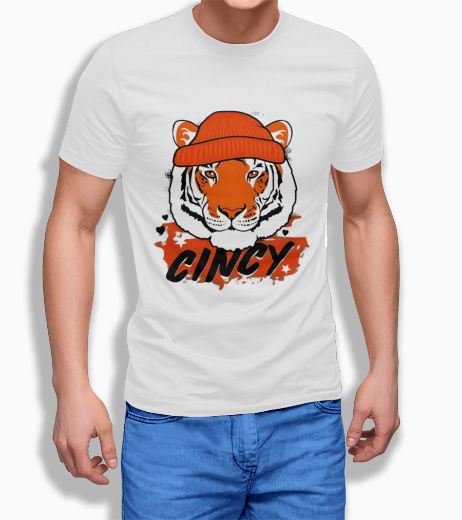 Cincy Tiger Beanie Cincinnati Bengals Football T-Shirt