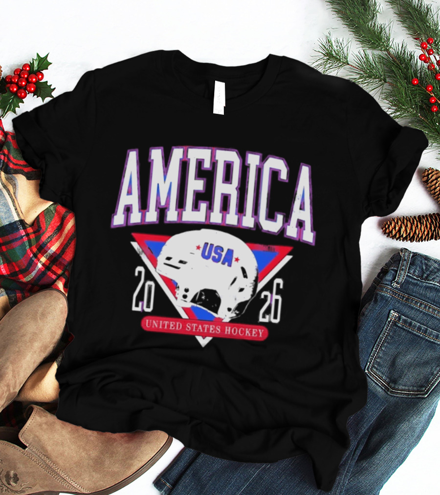 America USA Hockey 2026 United States Helmet T-Shirt