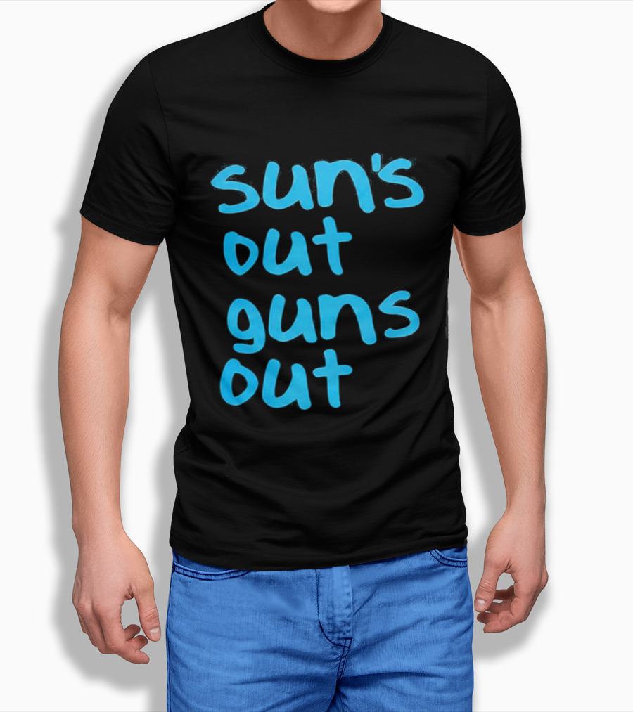 Sun's Out Guns Out Channing Tatum Blue T-Shirt