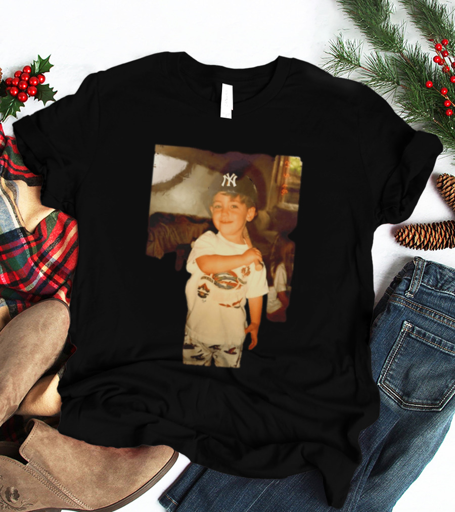 Cody Bellinger Young Yankee Fan Childhood Photo New York Yankees Cap T-Shirt