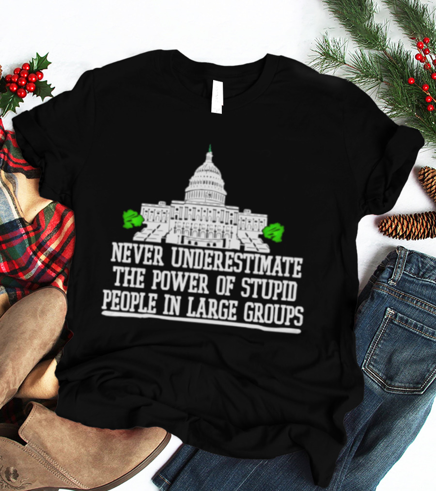 Never Underestimate The Power Of Stupid People In Large Groups Capitol Building T-Shirt
