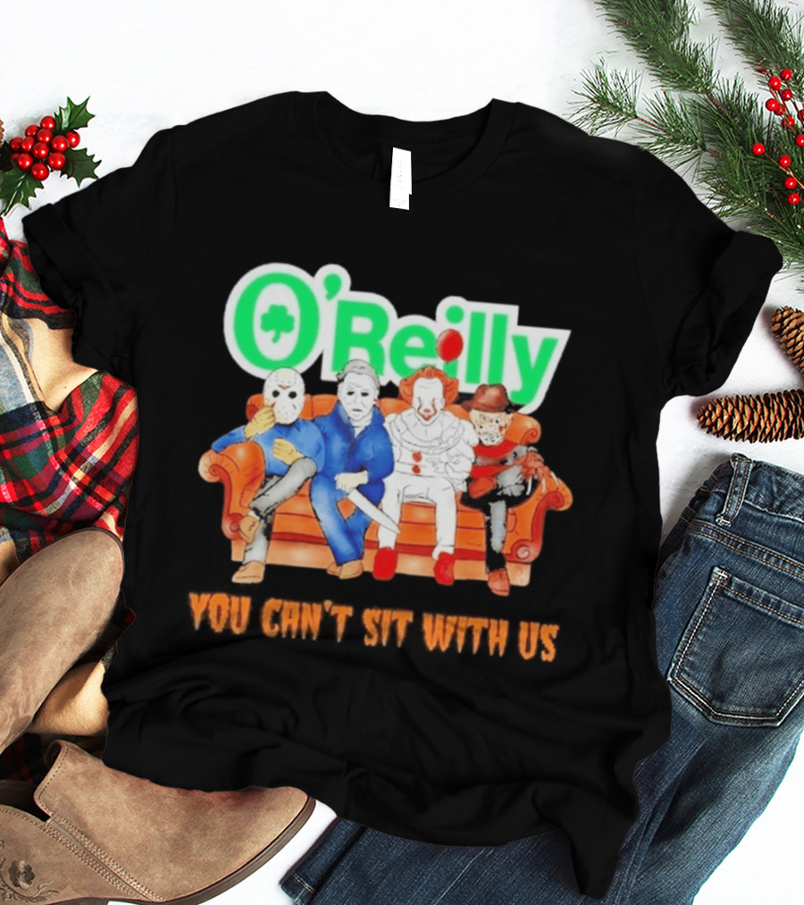 O'Reilly Horror Characters Friends Halloween 2026 You Can't Sit With Us Couch T-Shirt