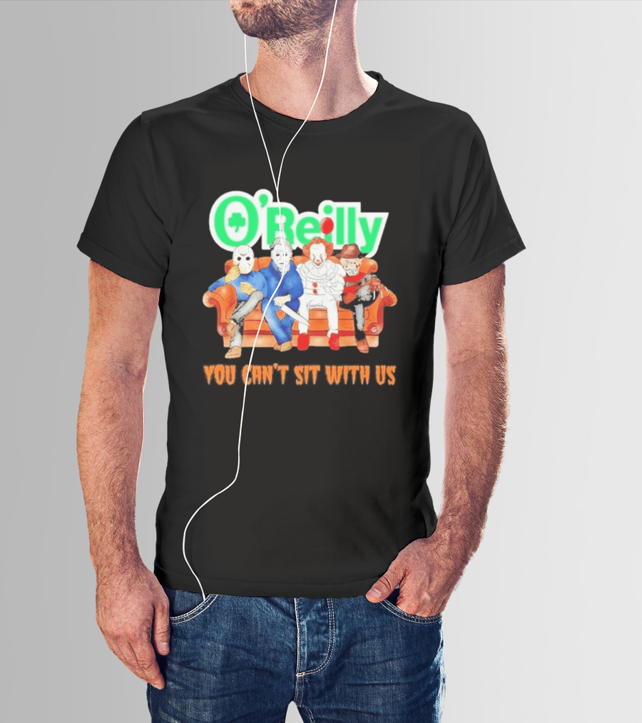 O'Reilly Horror Characters Friends Halloween 2026 You Can't Sit With Us Couch T-Shirt