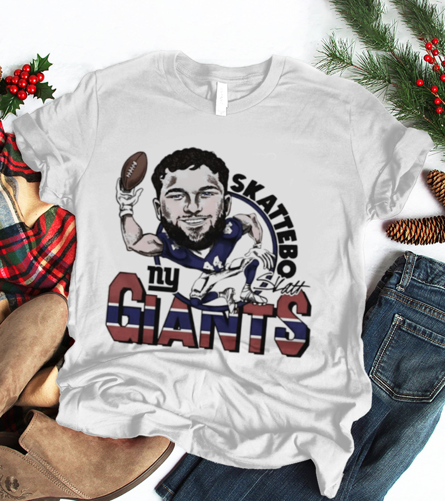 Skattebo New York Giants Football Caricature Player T-Shirt
