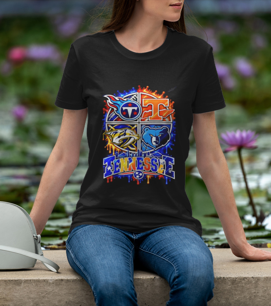 Tennessee Titans Volunteers Predators Grizzlies Sports Skyline T-Shirt