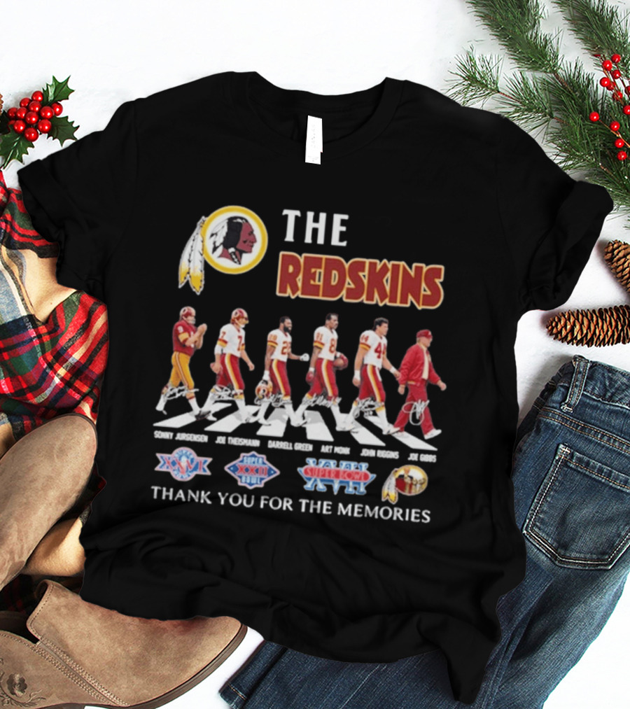 The Redskins Legends Abbey Road Thank You For The Memories Super Bowl Seasons T-Shirt