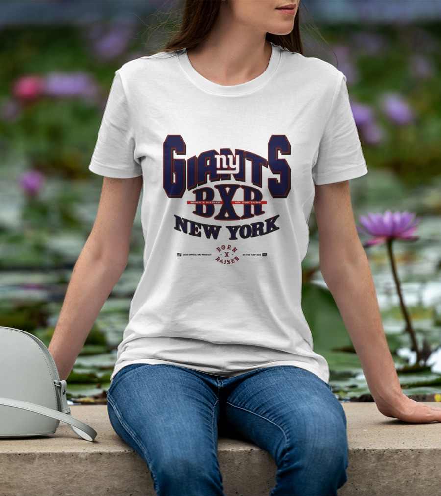New York Giants BXR Born X Raised On The Turf Football T-Shirt
