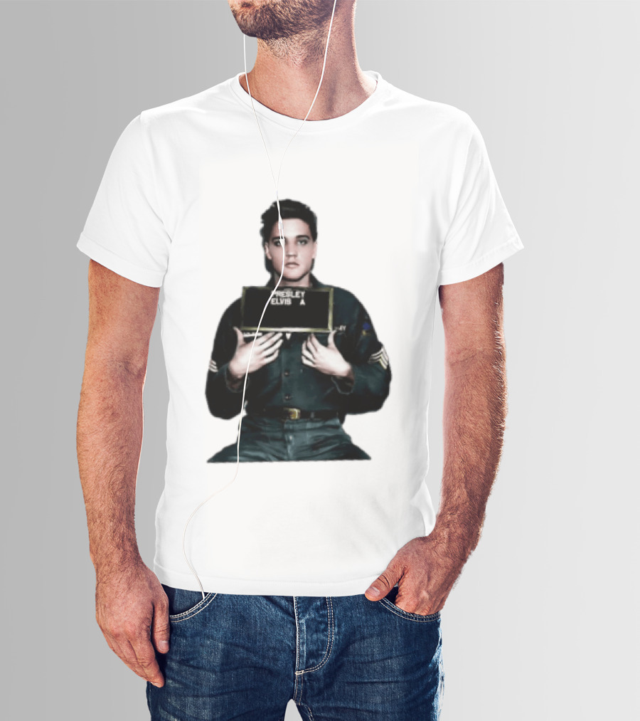 Elvis Presley Army Shot King Of Rock And Roll Iconic Military T-Shirt