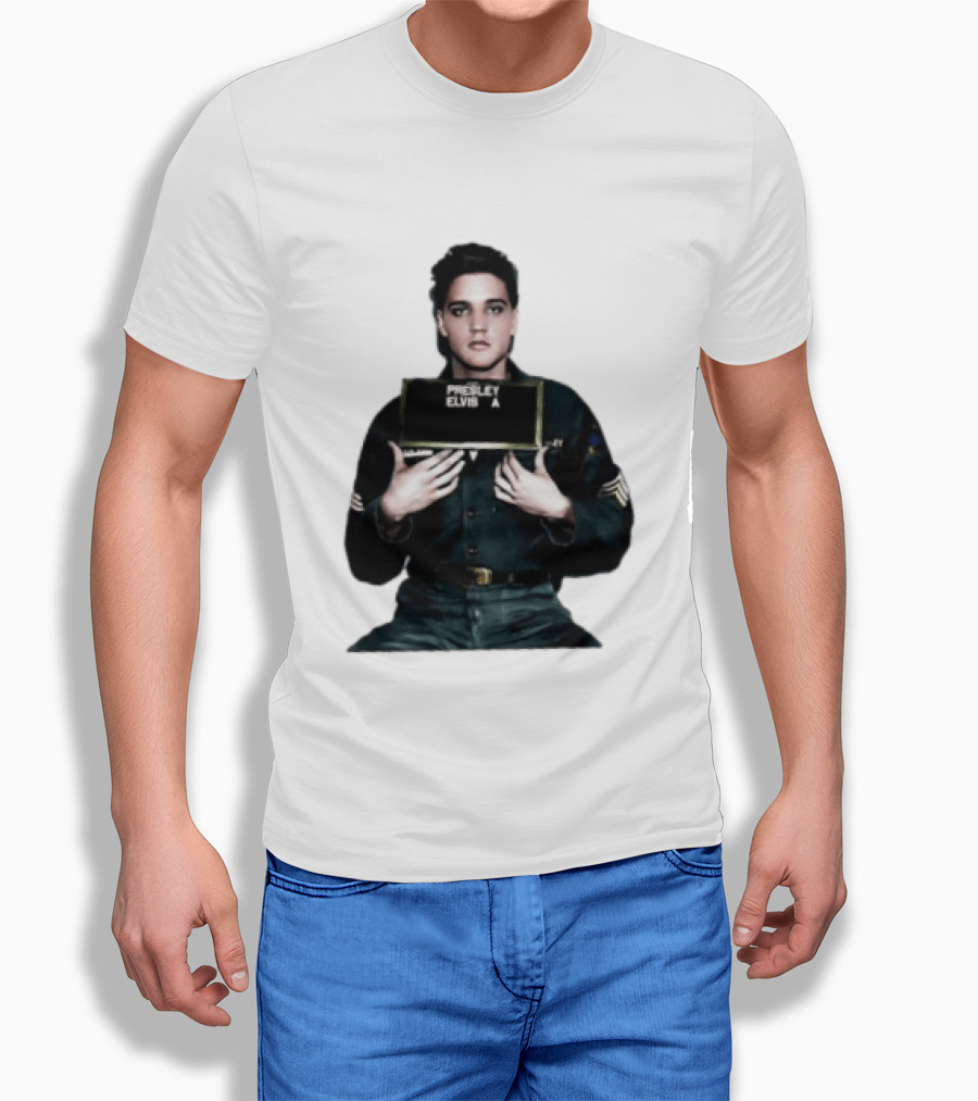 Elvis Presley Army Shot King Of Rock And Roll Iconic Military T-Shirt