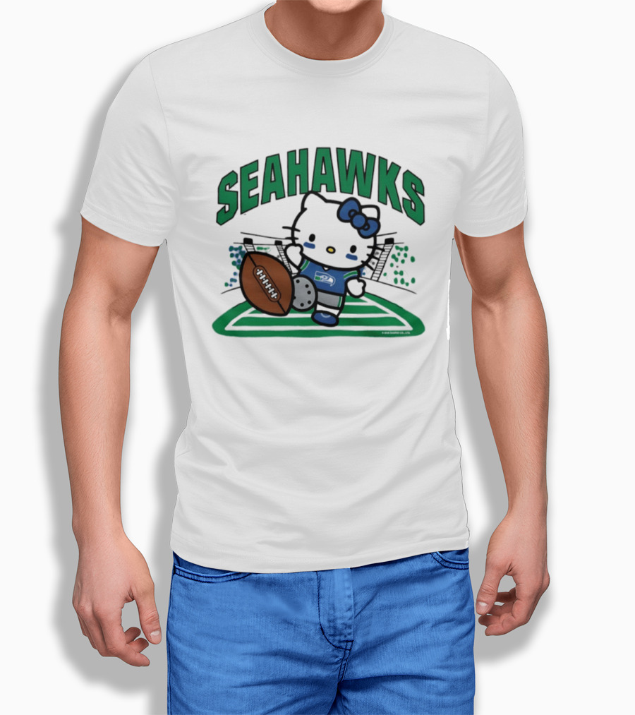 Hello Kitty Seattle Seahawks Football Stadium Kickoff T-Shirt