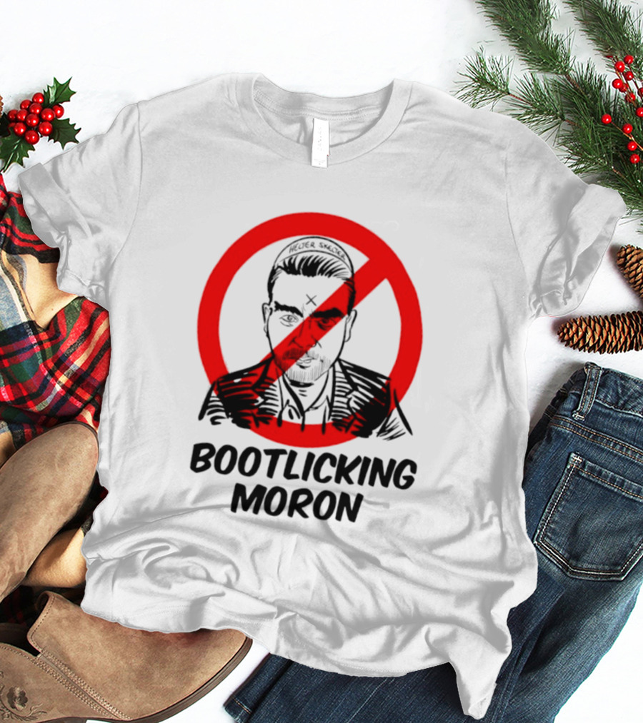 Helter Skelter Bootlicking Moron Red Circle Crossed Out Brian Walsby T-Shirt