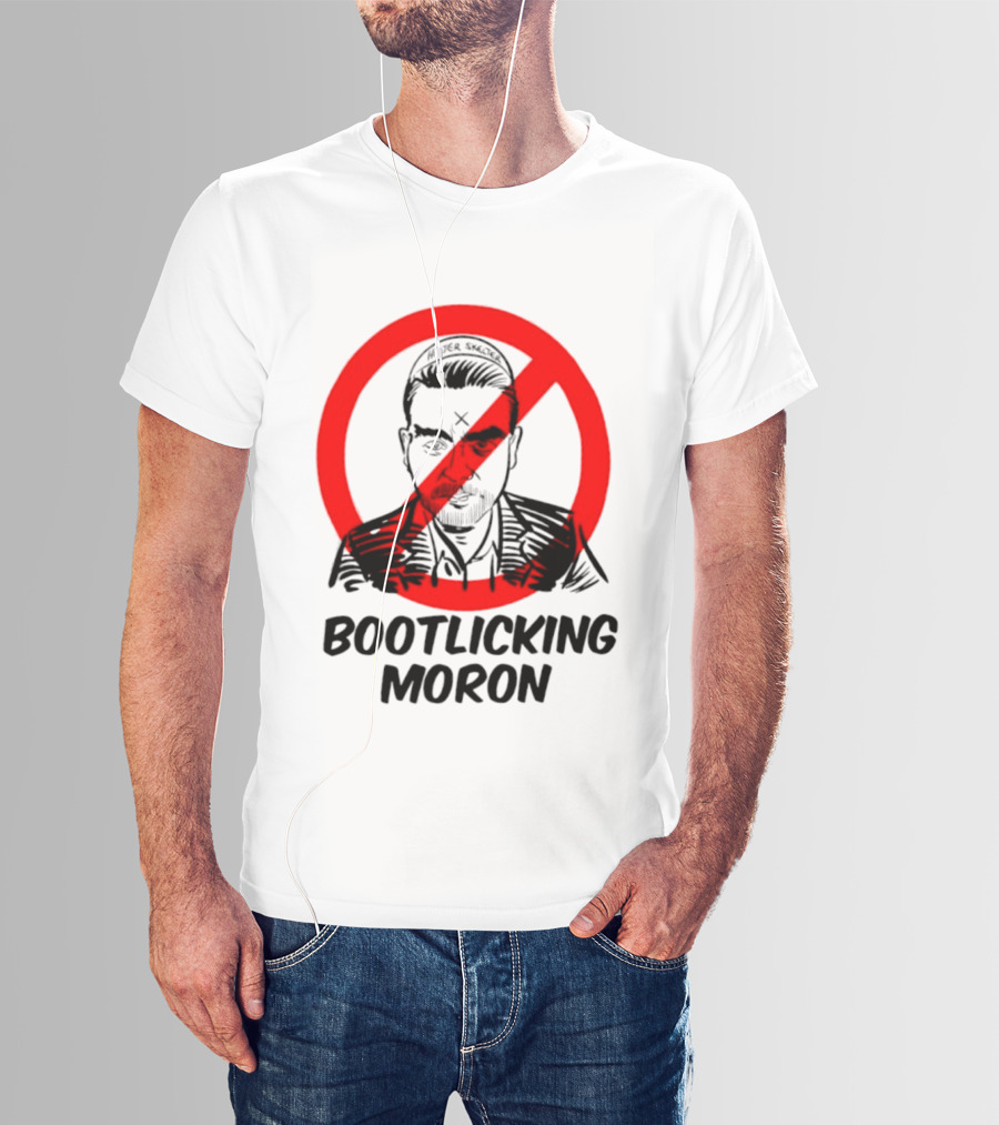 Helter Skelter Bootlicking Moron Red Circle Crossed Out Brian Walsby T-Shirt