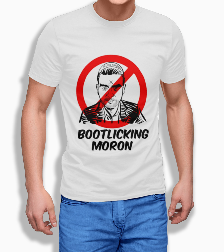 Helter Skelter Bootlicking Moron Red Circle Crossed Out Brian Walsby T-Shirt